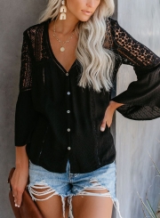 CROCHET BLOUSE - BLACK