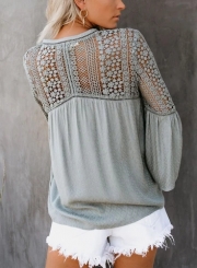 CROCHET BLOUSE - BLACK