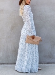 LONG SLEEVE BUTTON DOWN MAXI DRESS