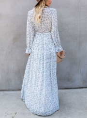 LONG SLEEVE BUTTON DOWN MAXI DRESS