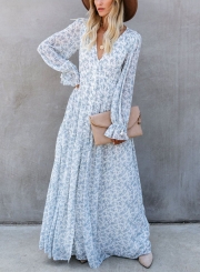 LONG SLEEVE BUTTON DOWN MAXI DRESS