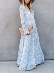 LONG SLEEVE BUTTON DOWN MAXI DRESS