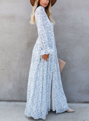 LONG SLEEVE BUTTON DOWN MAXI DRESS