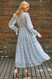 LONG SLEEVE BUTTON DOWN MAXI DRESS