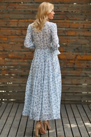 LONG SLEEVE BUTTON DOWN MAXI DRESS