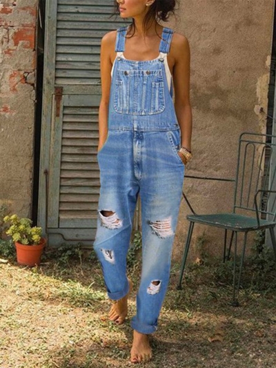 Casual Denim Rompers