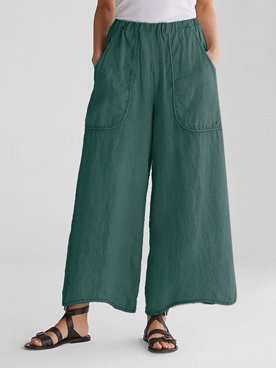Casual Plain Pockets Pants STYLESIMO.com