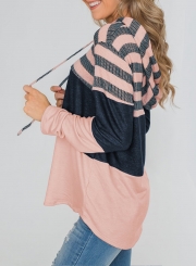 Speak To Me Color Block Drawstring Hoodie