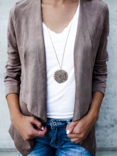 Asymmetric Casual Faux Suede Cardigan YOUYOUFASHIONEC.com