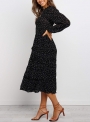 polka-dot-print-ruffled-midi-dress-in-black