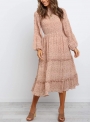polka-dot-print-ruffled-midi-dress-in-black