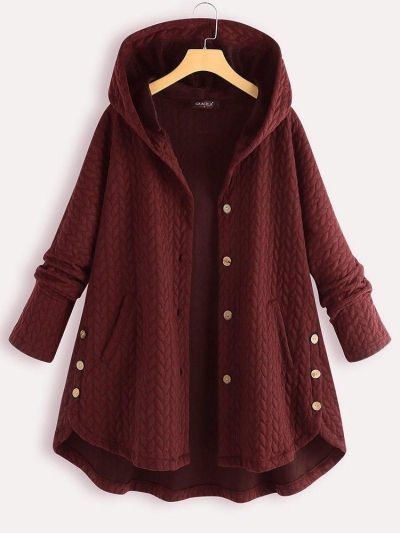 Vintage Solid Long Sleeve Hoodie Sweater Coat STYLESIMO.com